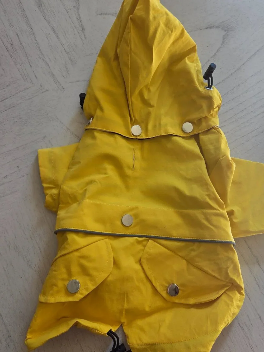 Morezi Dog Zip Up Raincoat with Reflective Buttons, Rain/Water Resistant